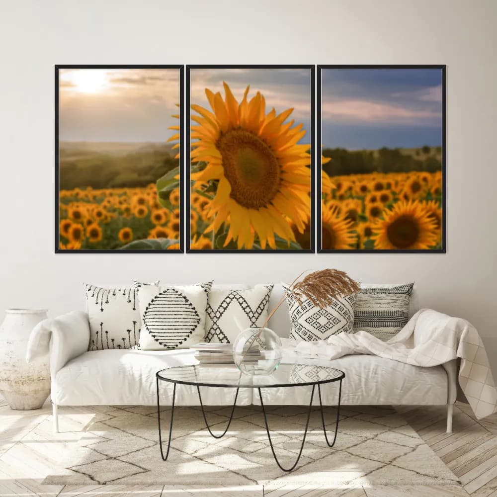 Kit Quadros Decorativos Girassol