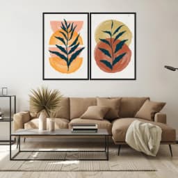 Kit Quadros Decorativos Planta Abstrata