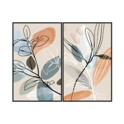 Kit Quadros Decorativos Planta Abstrata