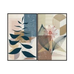 Kit Quadros Decorativos Planta Abstrata