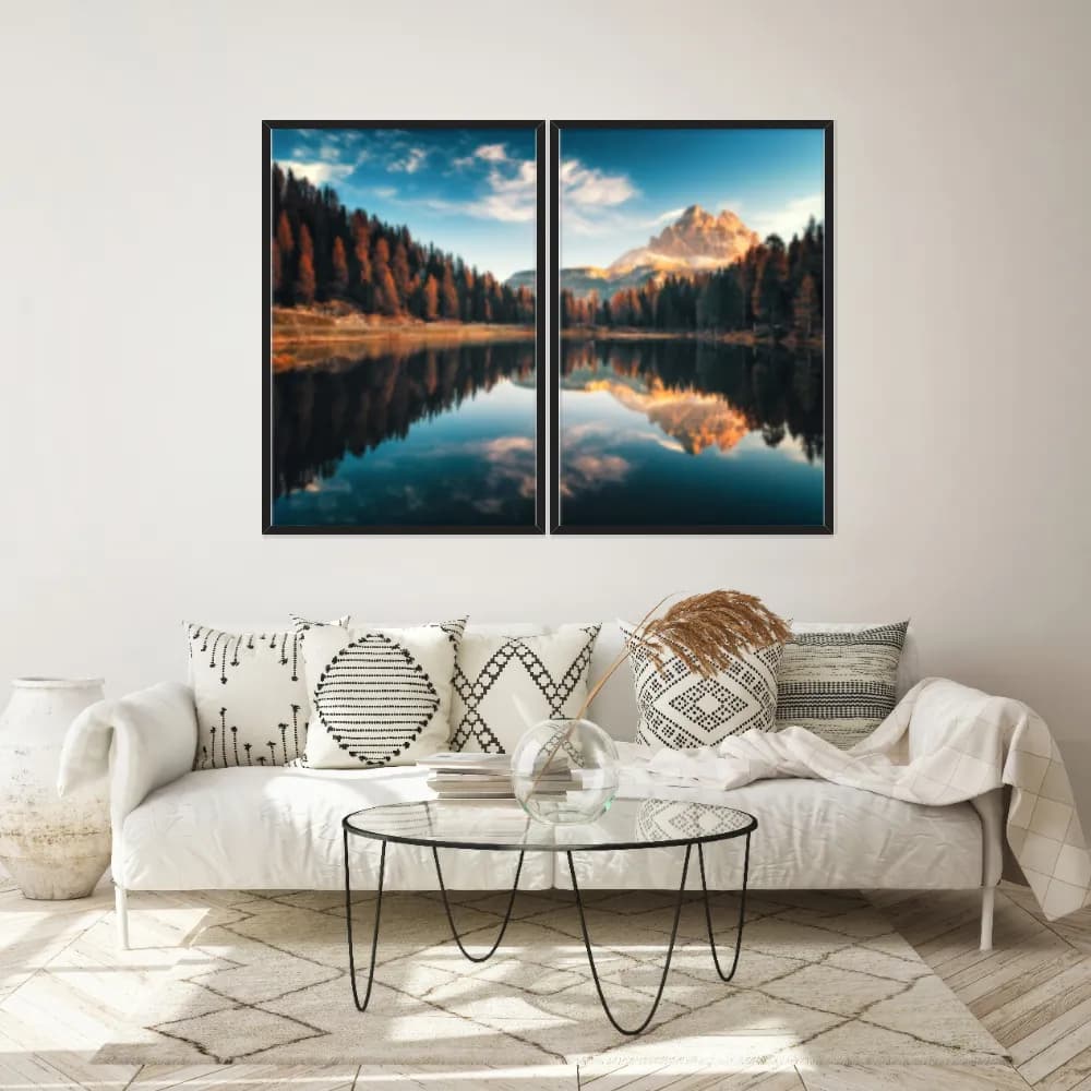 Kit Quadros Decorativos Lago E Montanha