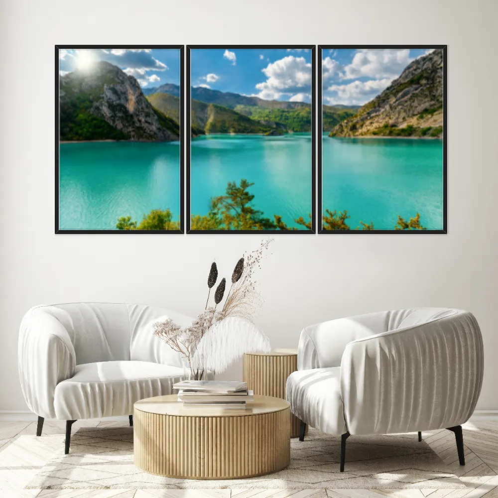Kit Quadros Decorativos Lago E Montanha