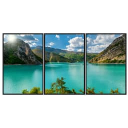 Kit Quadros Decorativos Lago E Montanha