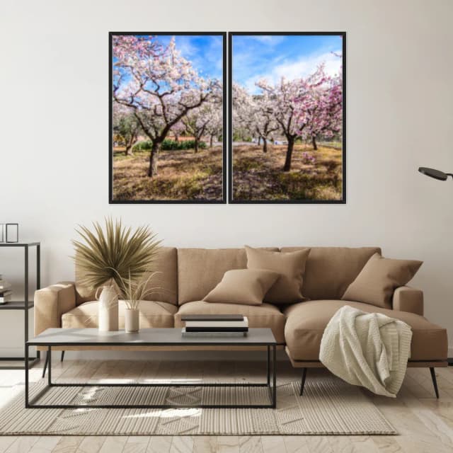 Kit Quadros Decorativos Árvore Rosa