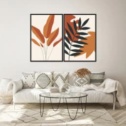 Kit Quadros Decorativos Planta Abstrata