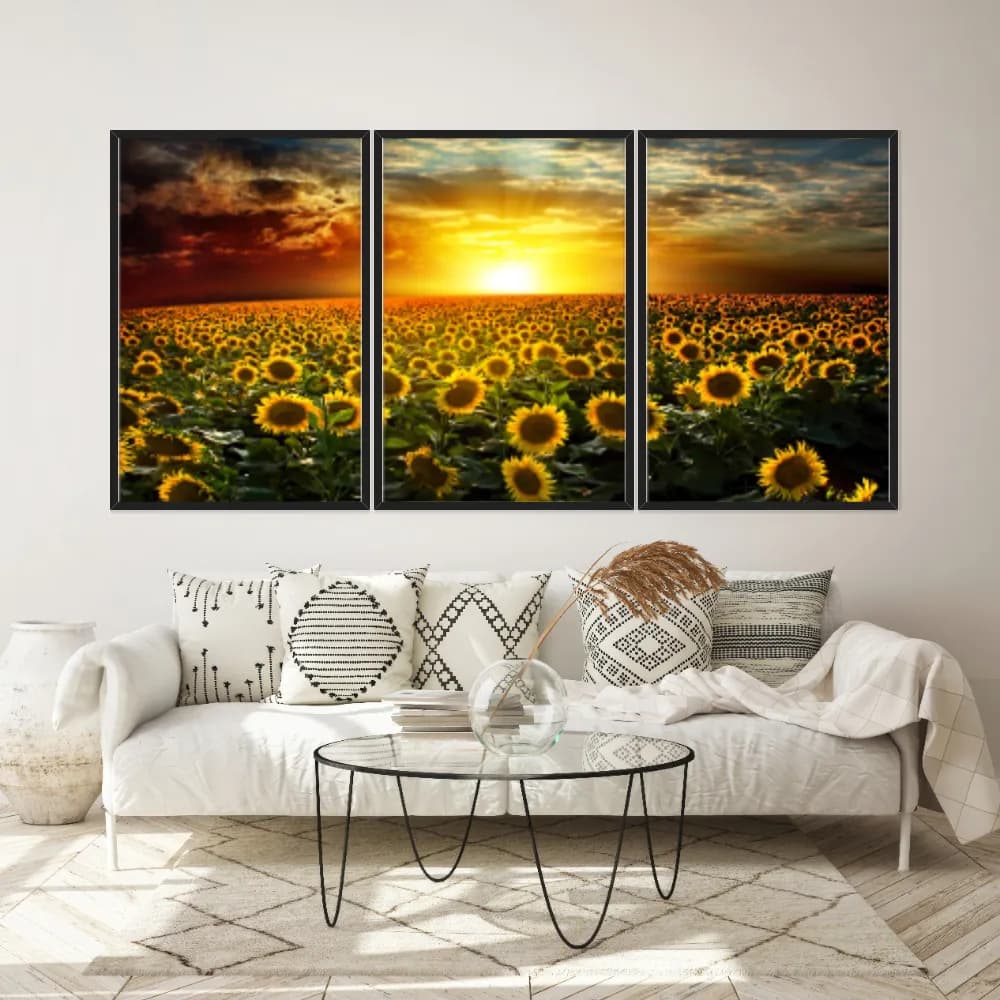 Kit Quadros Decorativos Girassol