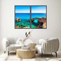 Kit Quadros Decorativos Mar Com Pedras