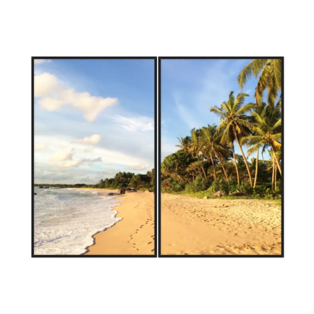 Kit Quadros Decorativos Coqueiro Na Praia