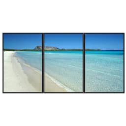 Kit Quadros Decorativos Mar Azul Com Montanha