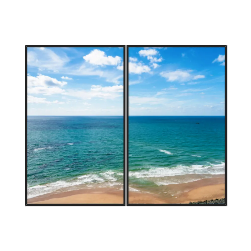 Kit Quadros Decorativos Mar Com Céu Azul