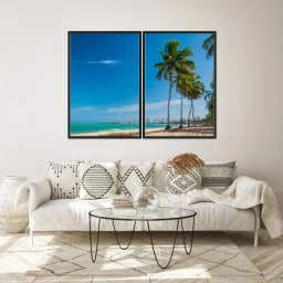 Kit Quadros Decorativos Coqueiro Na Praia