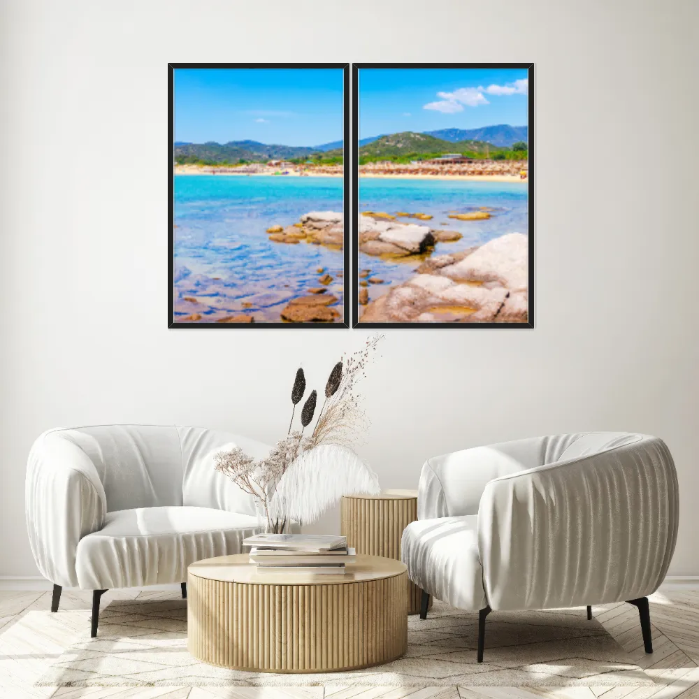 Kit Quadros Decorativos Mar Com Pedras