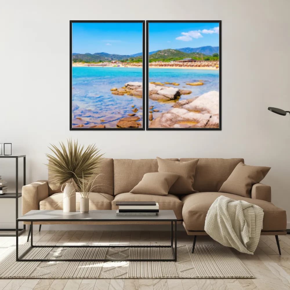 Kit Quadros Decorativos Mar Com Pedras