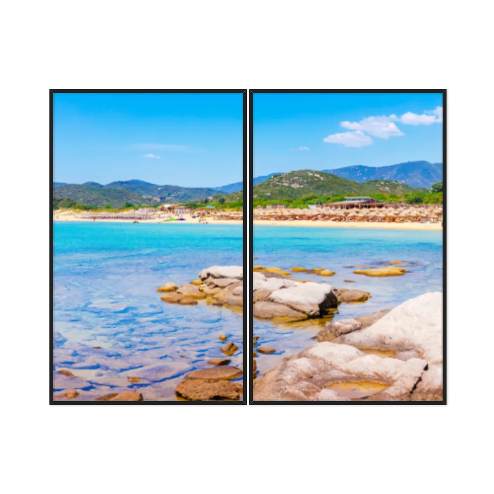 Kit Quadros Decorativos Mar Com Pedras
