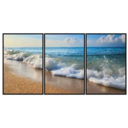Kit Quadros Decorativos Ondas Na Beira Do Mar