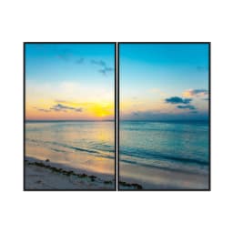 Kit Quadros Decorativos Praia Com Pôr Do Sol