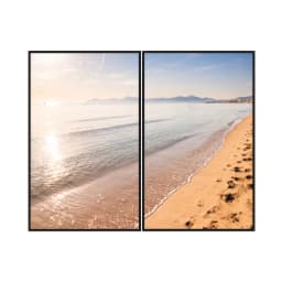 Kit Quadros Decorativos Praia Com Pôr Do Sol