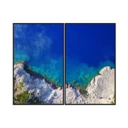 Kit Quadros Decorativos Mar Azul Com Montanha
