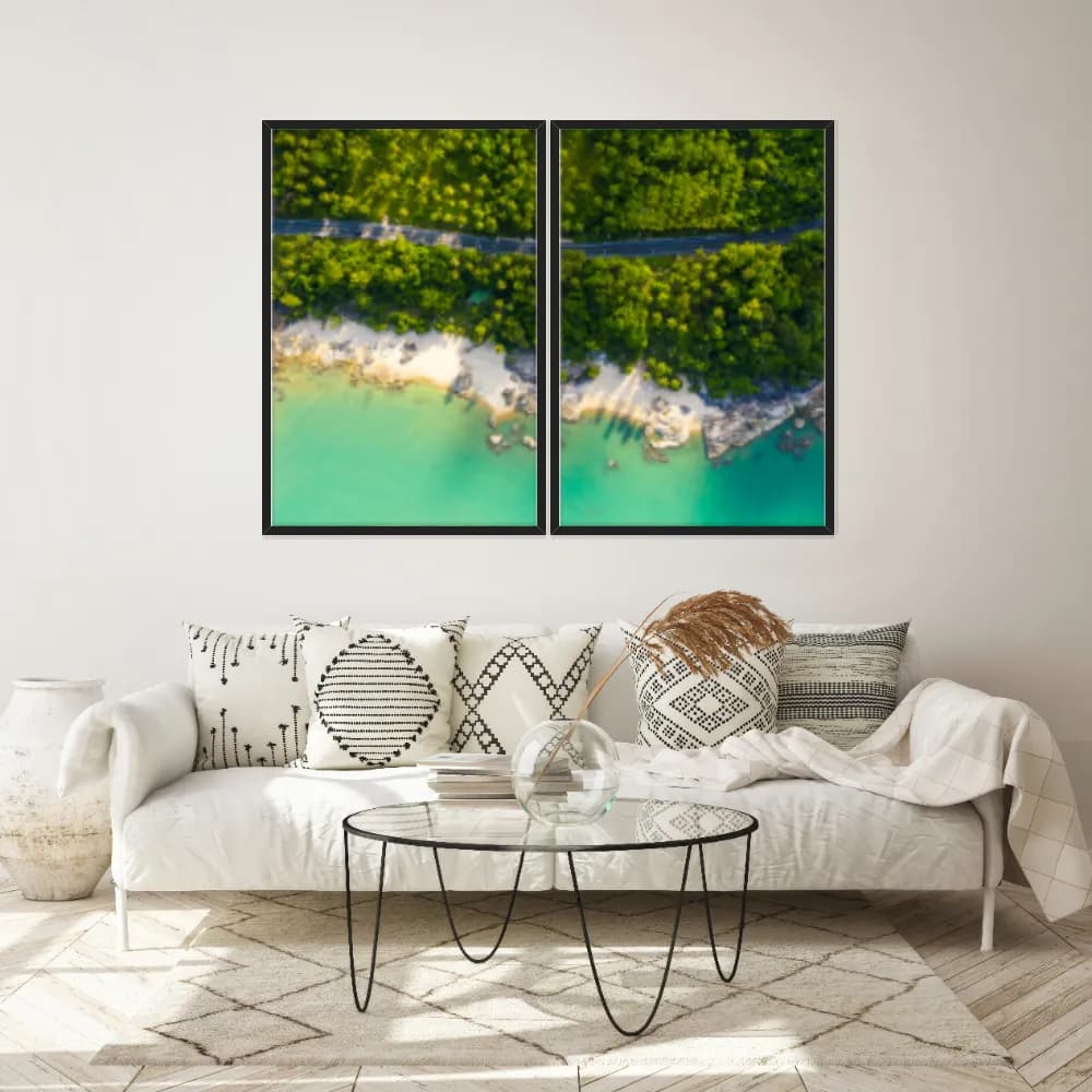 Kit Quadros Decorativos Estrada Com Vista Para O Mar