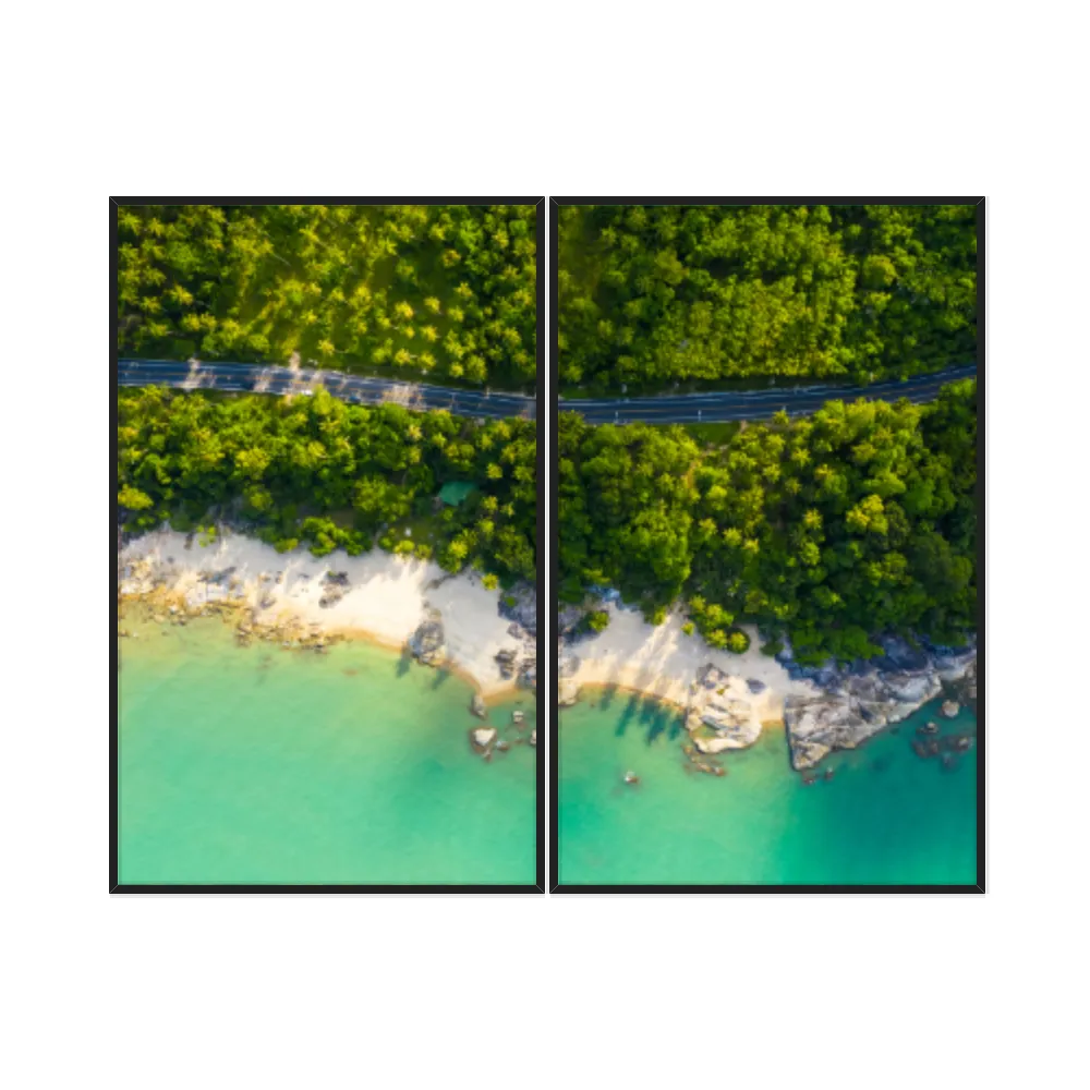 Kit Quadros Decorativos Estrada Com Vista Para O Mar