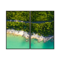 Kit Quadros Decorativos Estrada Com Vista Para O Mar