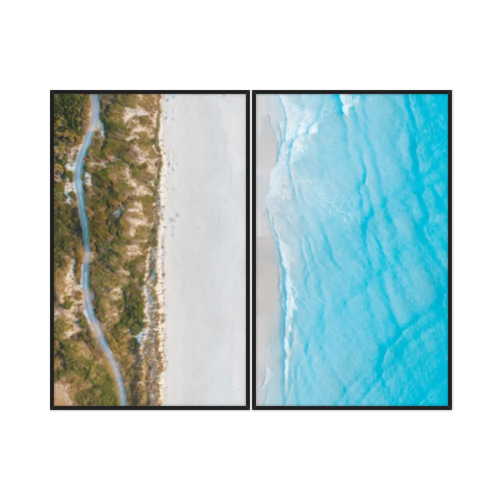 Kit Quadros Decorativos Estrada Com Vista Para O Mar
