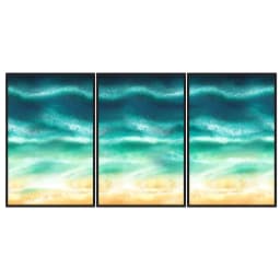 Kit Quadros Decorativos Pintura De Mar Com Areia