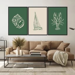 Kit Quadros Decorativos Minimalismo De Praia