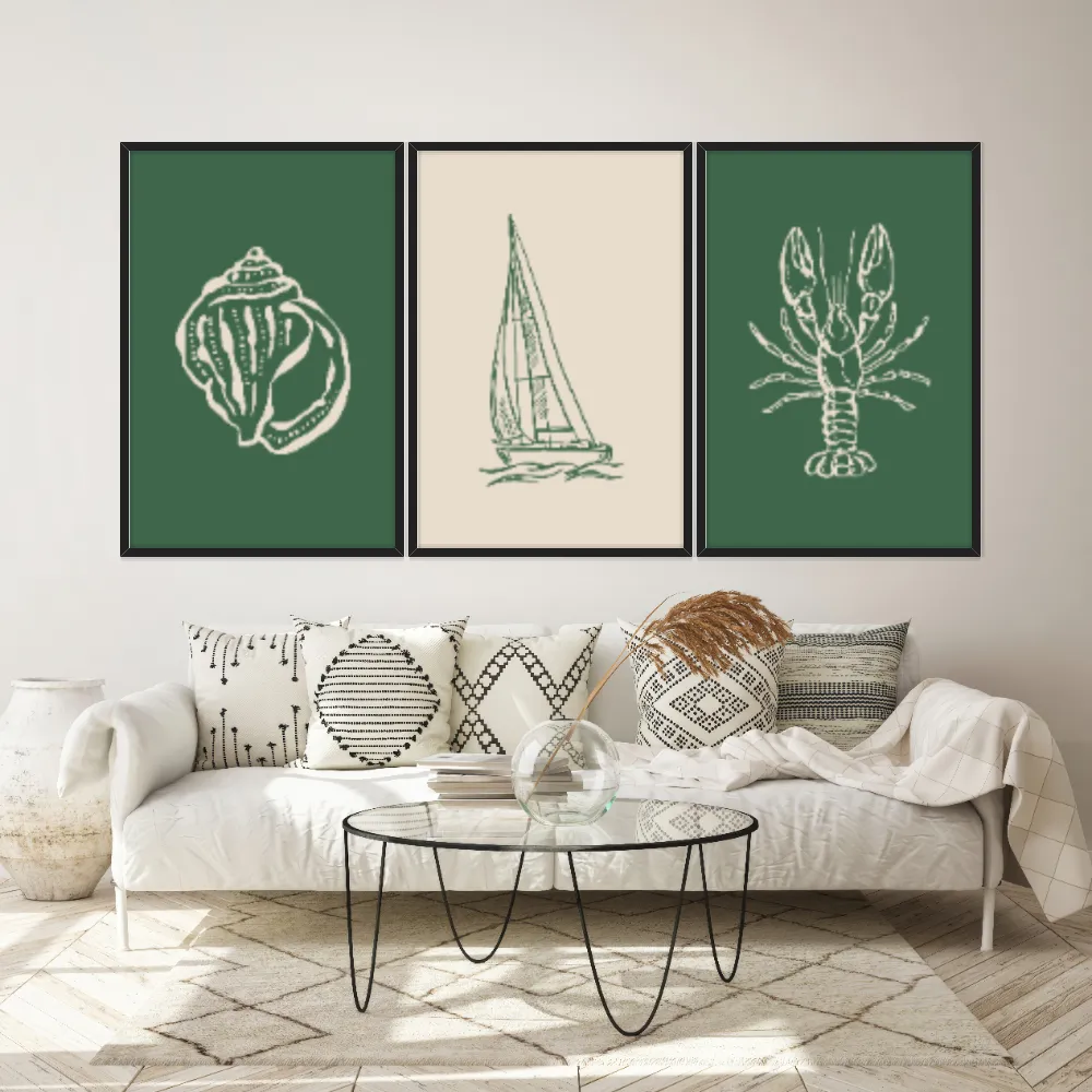Kit Quadros Decorativos Minimalismo De Praia