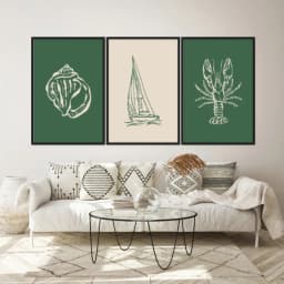 Kit Quadros Decorativos Minimalismo De Praia