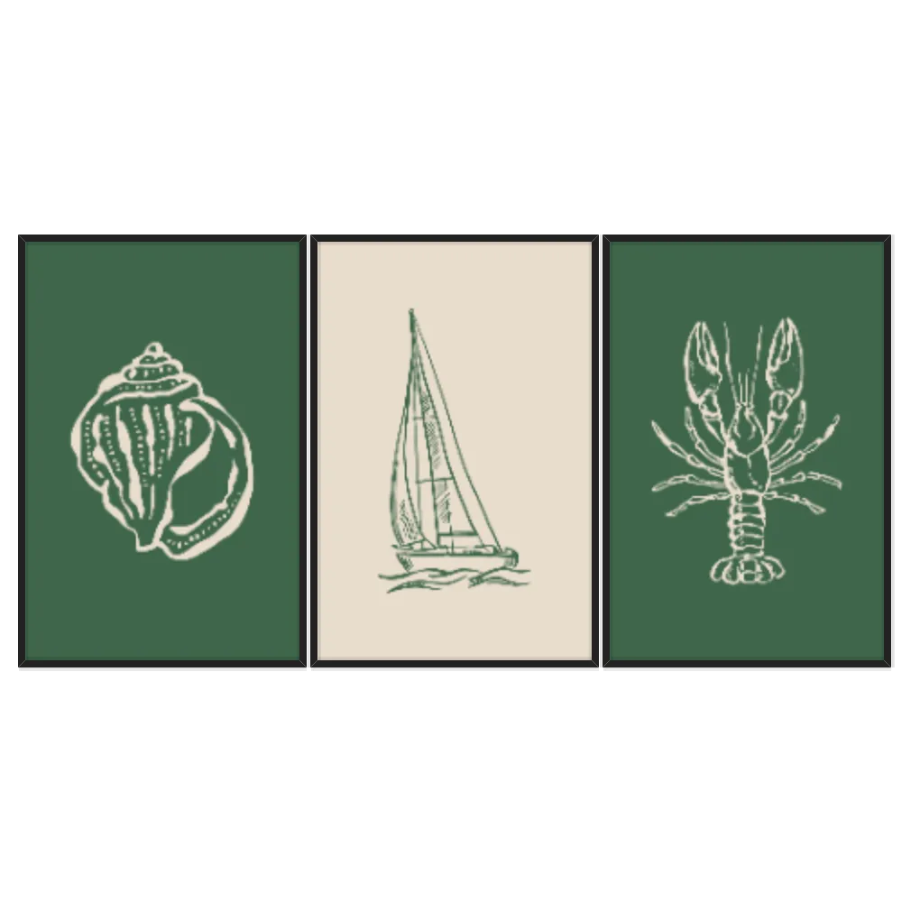 Kit Quadros Decorativos Minimalismo De Praia