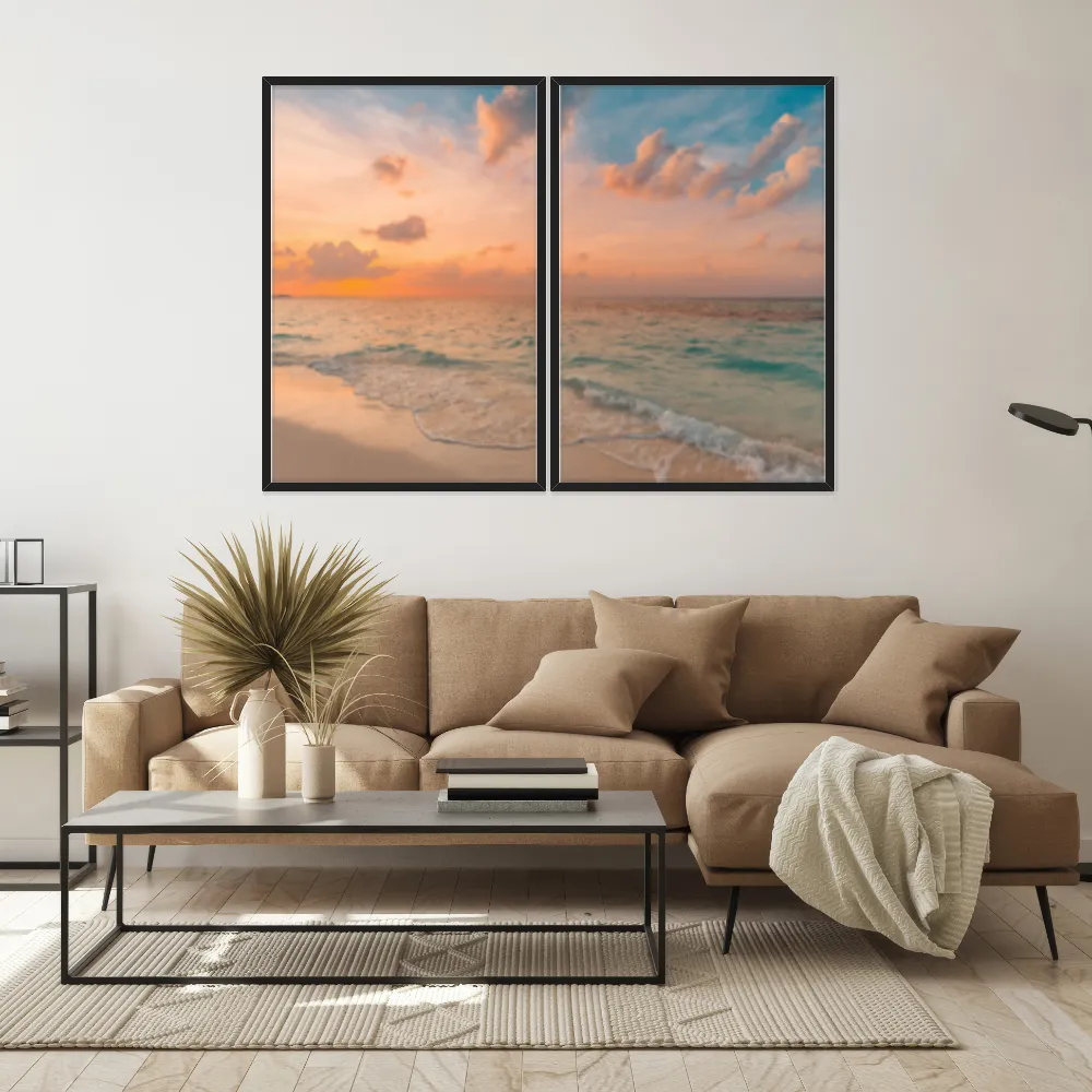 Kit Quadros Decorativos Mar Na Areia