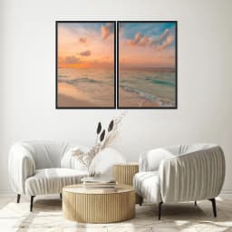 Kit Quadros Decorativos Mar Na Areia