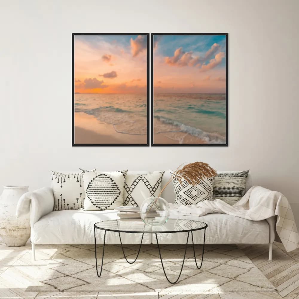 Kit Quadros Decorativos Mar Na Areia
