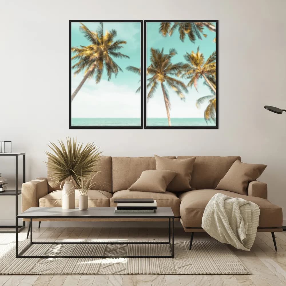 Kit Quadros Decorativos Coqueiro Na Praia