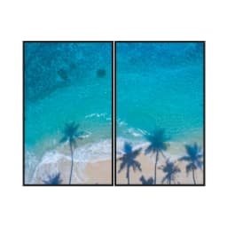 Kit Quadros Decorativos Sombra De Coqueiro No Mar