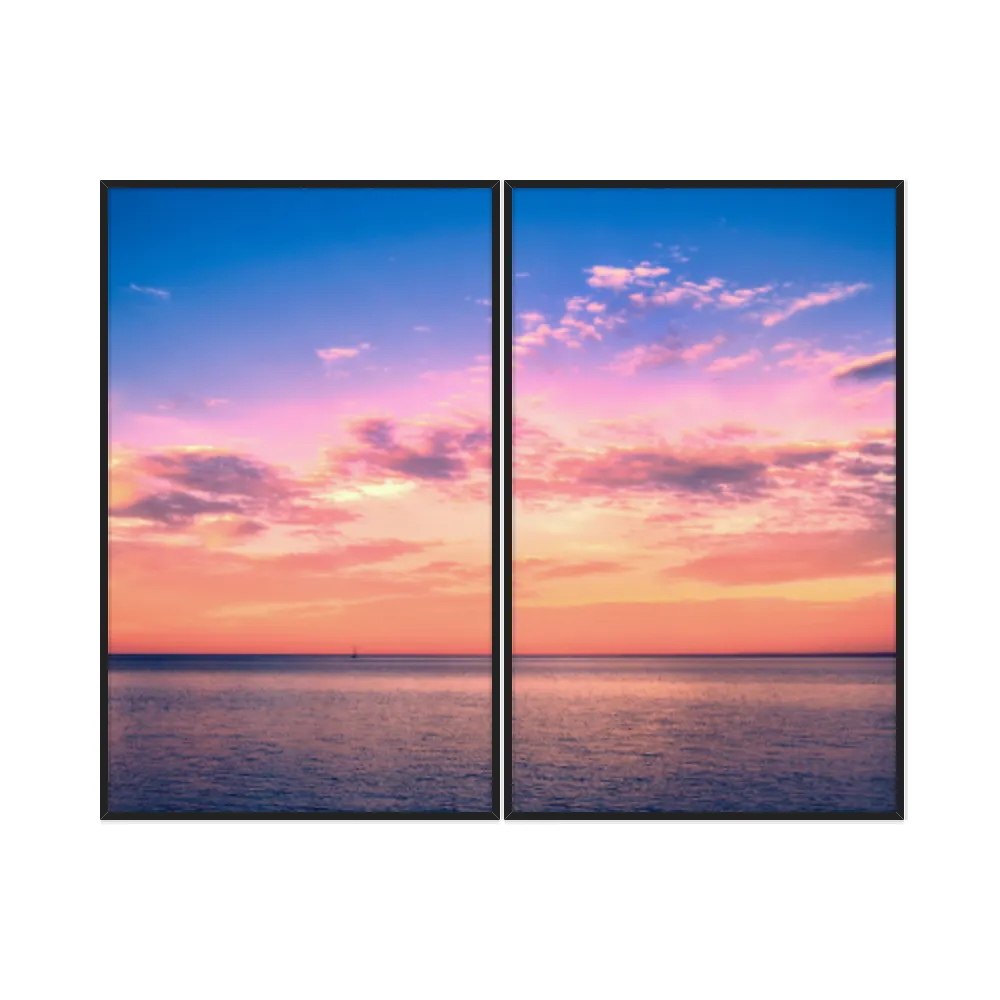 Kit Quadros Decorativos Praia Com Pôr Do Sol