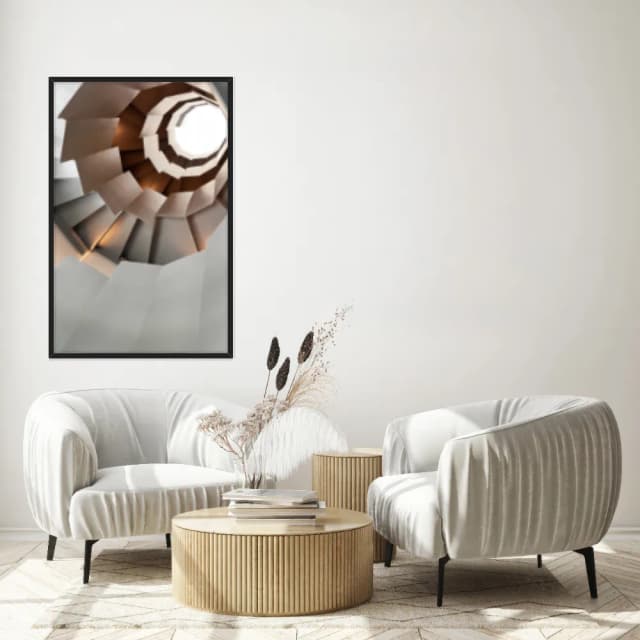 Quadro Decorativo Escultura Espiral Abstrata