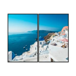 Kit Quadros Decorativos Ilha De Santorini Grecia