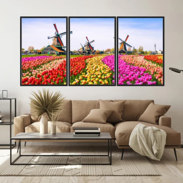 Kit Quadros Decorativos Tulipas Zaanse Holanda