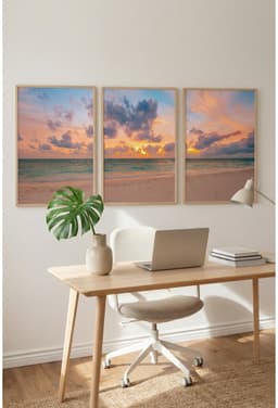 Kit Quadros Decorativos Pôr Do Sol