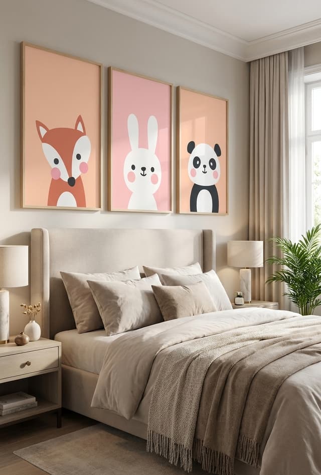 Kit Quadros Decorativos Animais Fofos