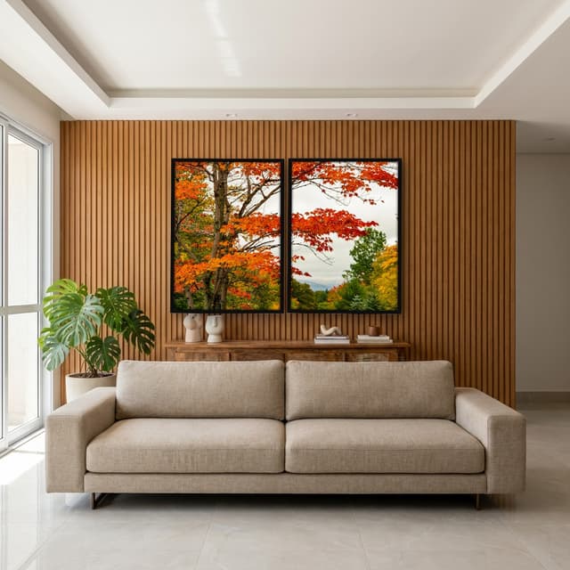 Kit Quadros Decorativos Árvore Laranja