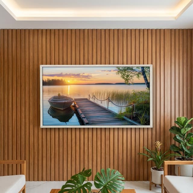 Quadro Decorativo Do Lado Da Ponte De Madeira