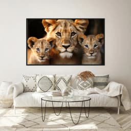 Quadro Decorativo Família Leão