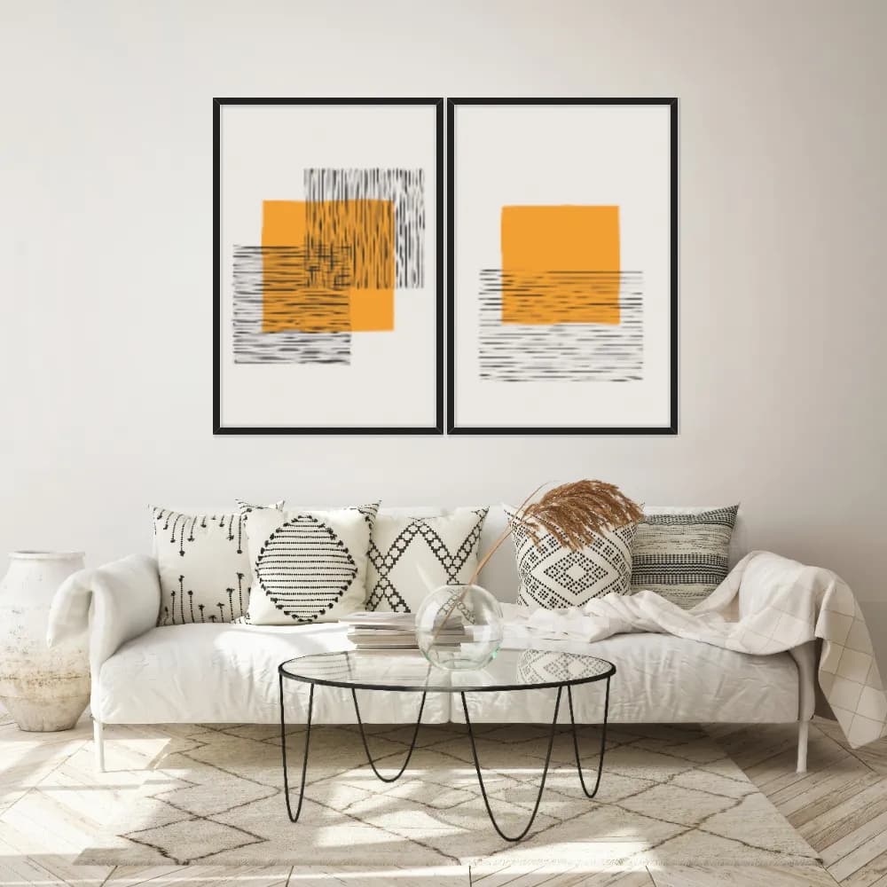 Kit Quadros Decorativos Linhas Minimalistas