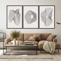Kit Quadros Decorativos Abstrato Minimalista
