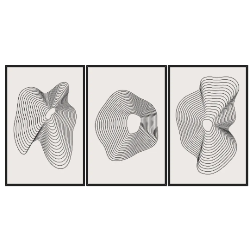 Kit Quadros Decorativos Abstrato Minimalista