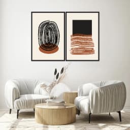 Kit Quadros Decorativos Abstrato Minimalista