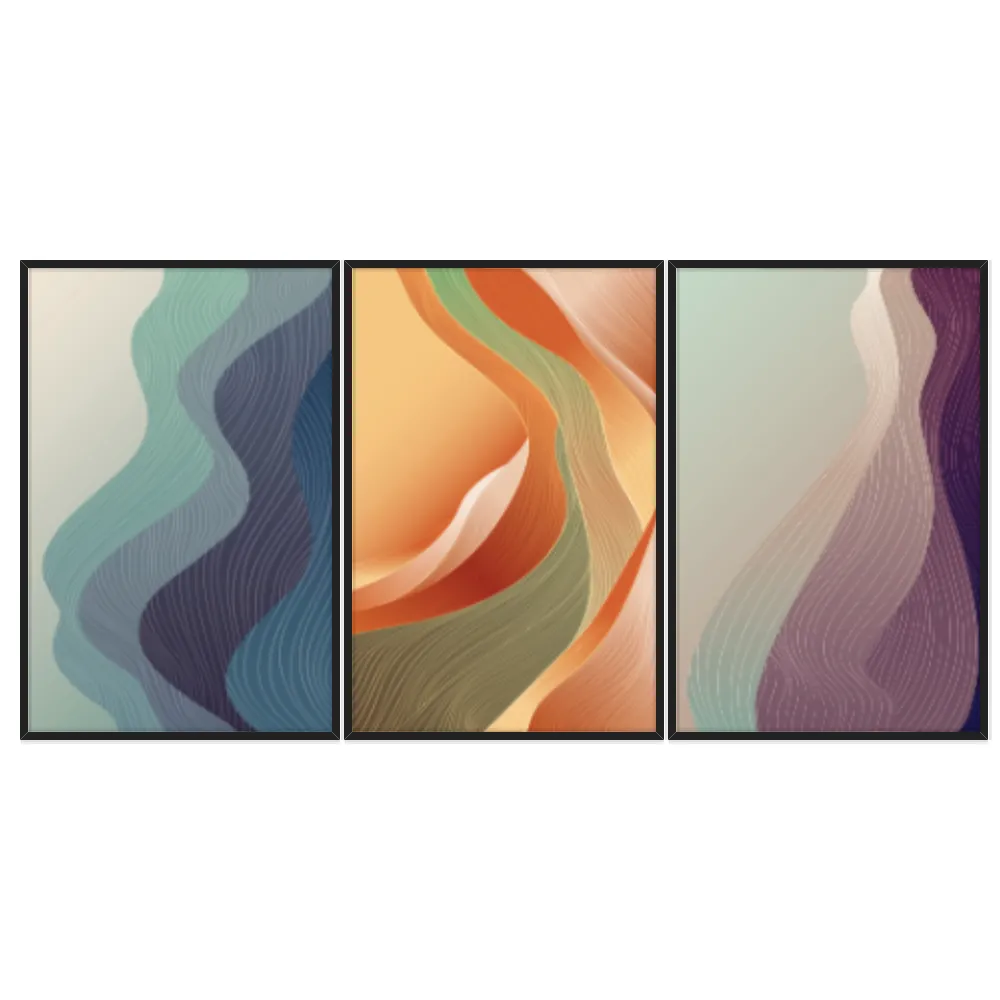 Kit Quadros Decorativos Pintura Abstrata